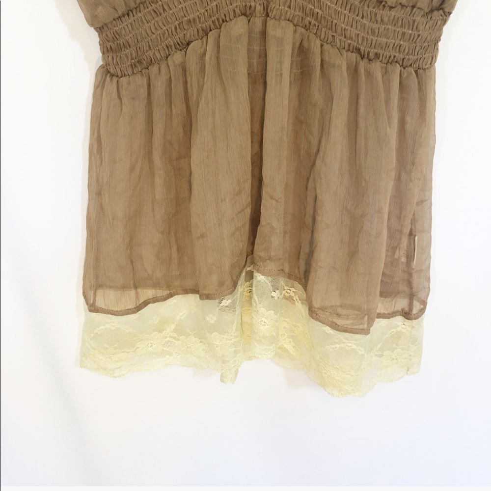 NWOT SHEER WITH LACE TOP - Picture 3 of 4